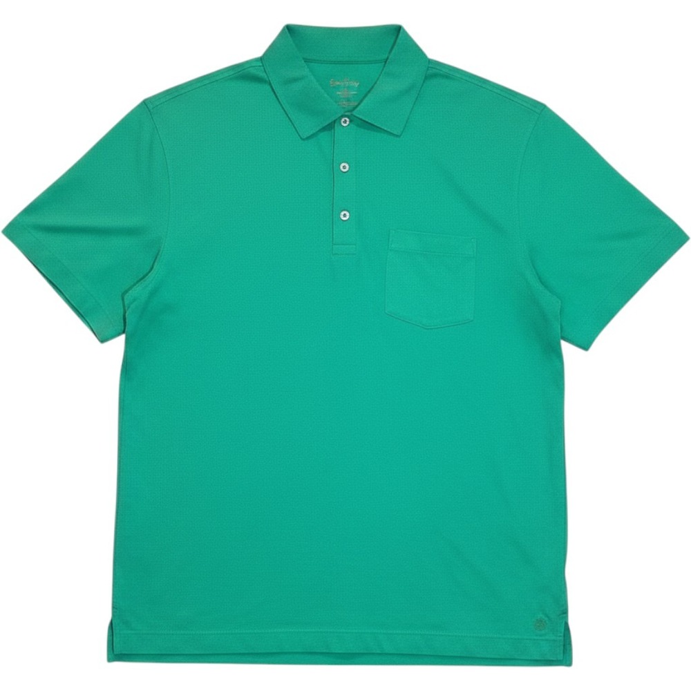Lilly Pulitzer Mens Tropical Green Nylon Spandex Performance Polo Golf Shirt XL